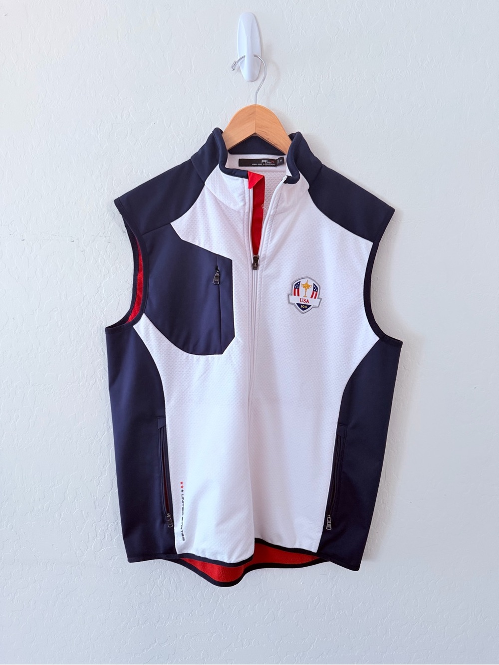 RLX Ralph Lauren Team USA 2016 Ryder Cup Golf Full Zip‎ Performance Vest Medium